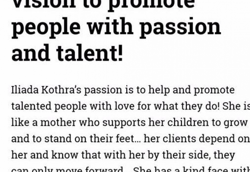  Iliada Kothra: the entrepreneur with a global vision to promote people with passion and talent!( By Crikos)