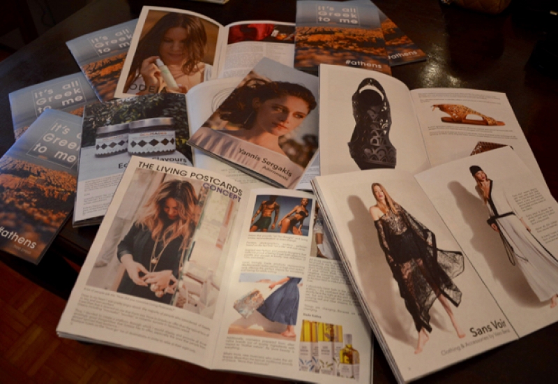 Our ''Living Postcards''Presentation at ''It's all Greek to me'' magazine.